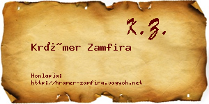 Krámer Zamfira névjegykártya